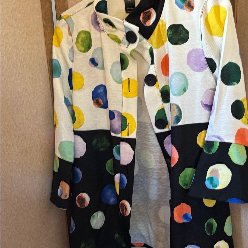 Ali Miles Multicolor Polka Dot Blazer XS